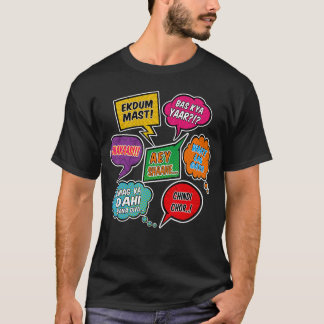 Hindi Slangs phrases speech dialogue Pop Art comic T Shirt