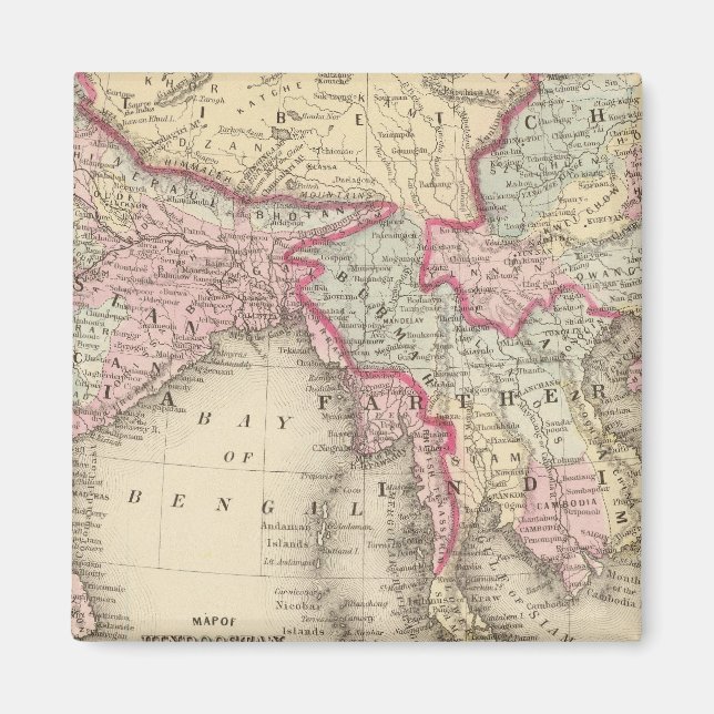 Hindoostan, Farther India, China, Tibet 2 Magnet (Framsidan)