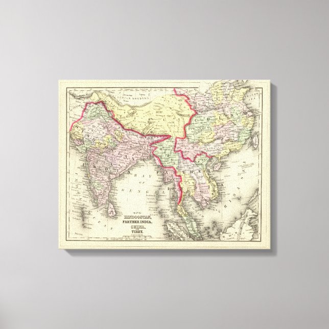 Hindoostan, Farther India, China, Tibet Canvastryck (Framsida)