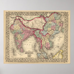 Hindoostan mer ytterligare Indien, china, Tibet Poster