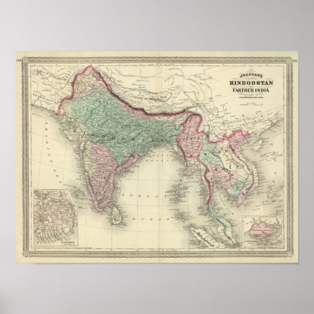 Hindoostan och Farther India Poster (Framsidan)