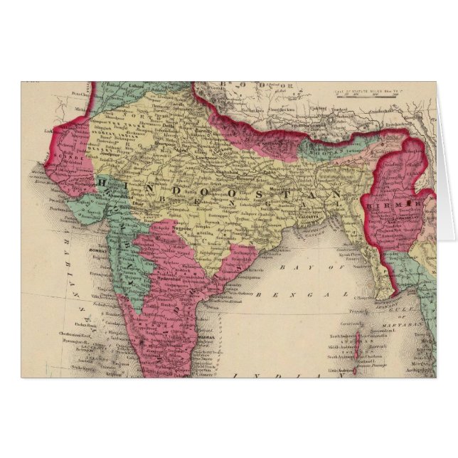 Hindostan eller British India Hälsningskort (Framsidan Horizontal)