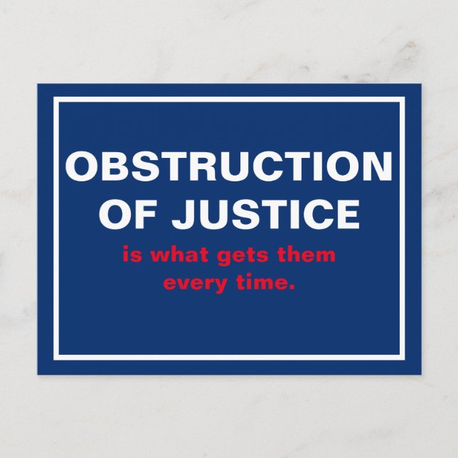 Hindrande av Justice Trump White House Vykort (Framsida)