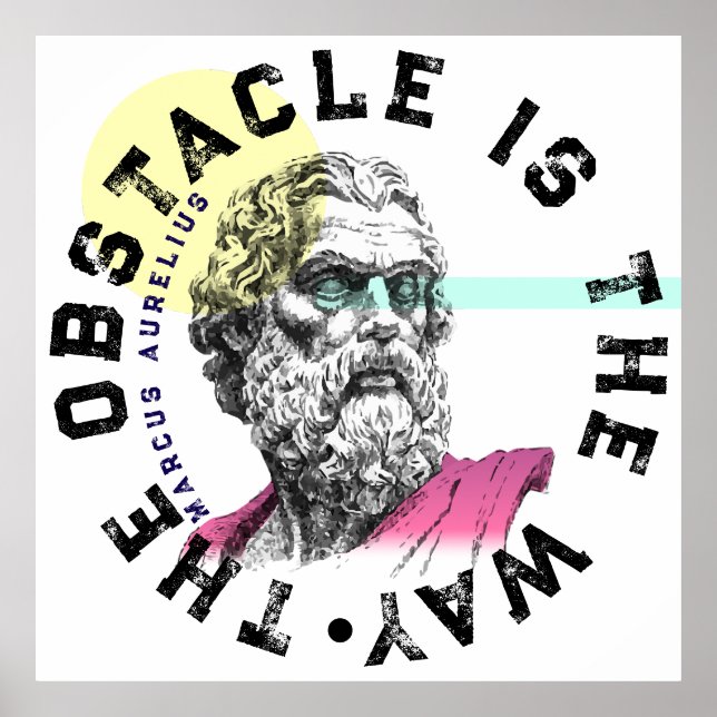 Hindren är vägen - Marcus Aurelius citat Poster (Framsidan)
