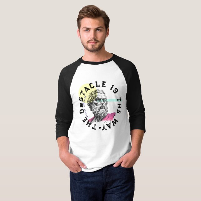 Hindren är vägen - Marcus Aurelius citat T Shirt (Hel framsida)