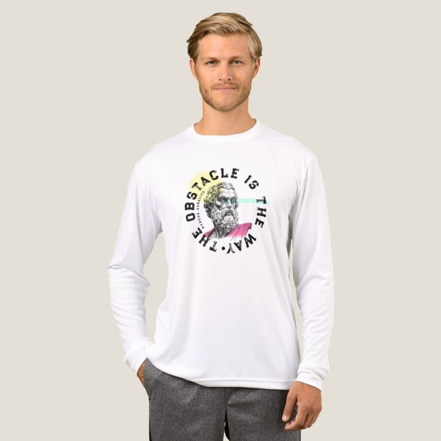 Hindren är vägen - Marcus Aurelius citat T Shirt (Hel framsida)