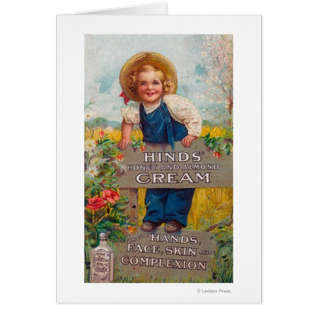 Hinds' Honung och Almond Cream Lotion Hälsningskort (Framsidan)