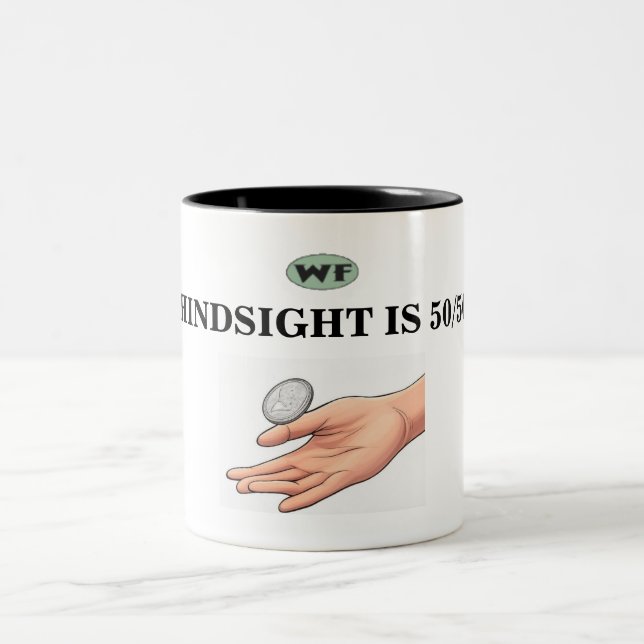 Hindsight är 50/50 Två-Tonad mugg (Center)