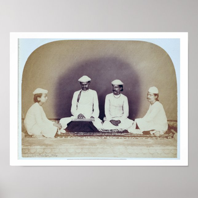 Hindu Brahmins i Delhi, 1800-talet (foto av sepia) Poster (Framsidan)