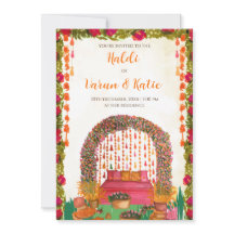 Hindu bröllop Haldi ceremonie inbjudningar