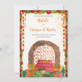 Hindu bröllop Haldi ceremonie inbjudningar