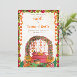 Hindu bröllop Haldi ceremonie inbjudningar