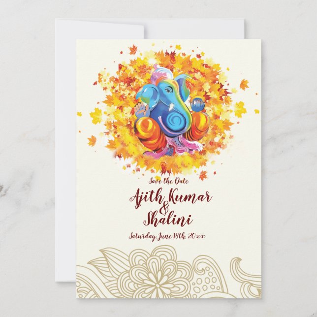 Hindu bröllopsinbjudan (Baksida)