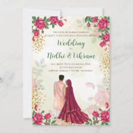 Hindu bröllopskort & indiska bröllopsinbjudningar inbjudningar