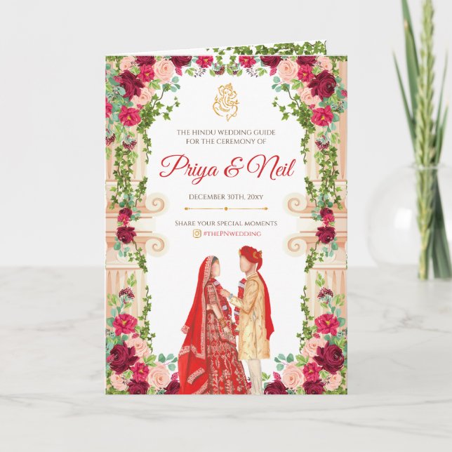 Hindu Ceremony-programmet och det indiska Bröllops Program (Framsida)