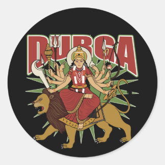 Hindu Durga Runt Klistermärke