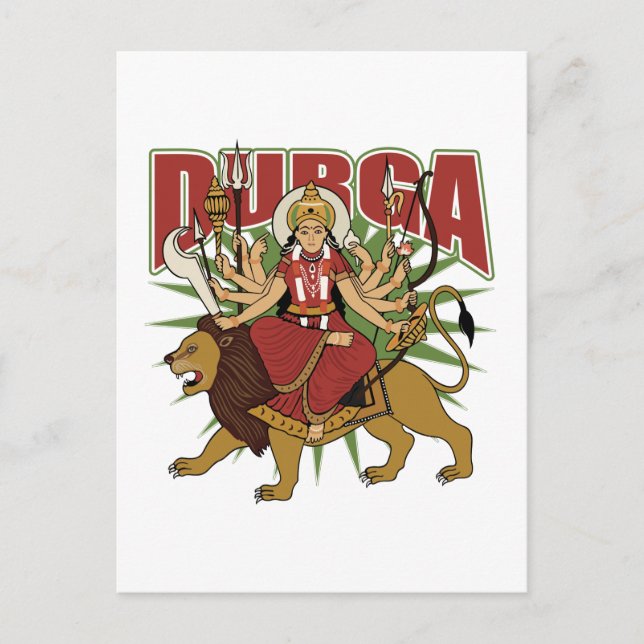 Hindu Durga Vykort (Framsida)