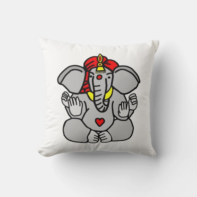 Hindu Elephant Gud Lord Ganesh Pillow Kudde (Framsida)