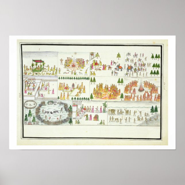 Hindu Festivals inklusive Dasehra, Diwali och Holi Poster (Framsidan)