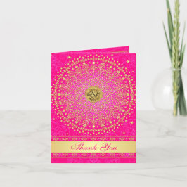 Hindu Ganesh Rosa Guld Rulla Stars tackkort