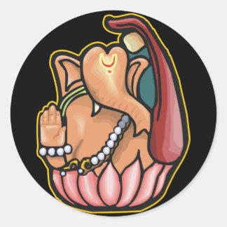Hindu Ganesh Runt Klistermärke