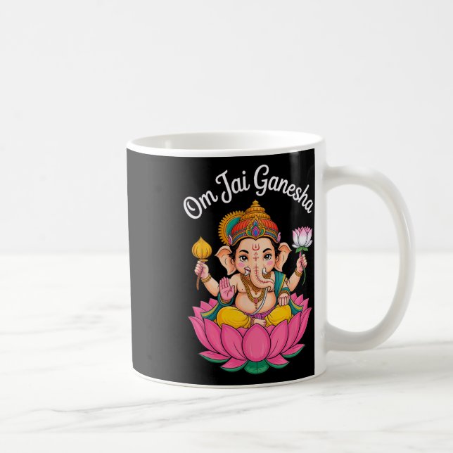 Hindu Ganesha Puja Elefant Gud Indien Meditation Y Kaffemugg (Höger)