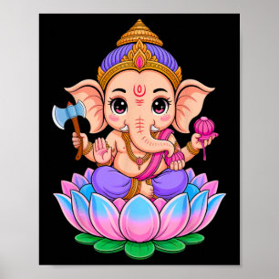 Hindu Ganesha Puja Elefant Gud Indien Meditation Y Poster