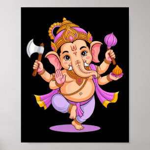 Hindu Ganesha Puja Elefant Gud Indien Meditation Y Poster