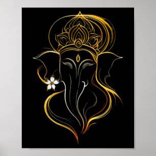 Hindu Ganesha Puja Elefant Gud Indien Meditation Y Poster