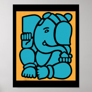 Hindu Ganesha Puja Elefant Gud Yoga Meditation Mi Poster