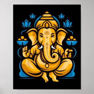 Hindu Ganesha-puja elefantgud Indien meditation Y Poster