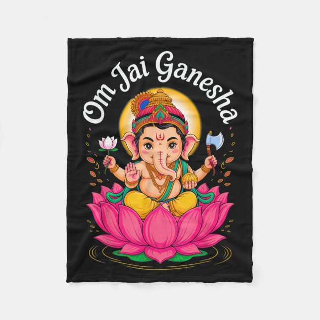 Hindu Ganesha Puja Elephant God India Meditation Y Fleecefilt (Framsidan)