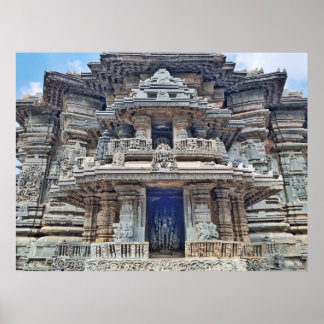 Hindu God Carvings in Belur, Karnataka, Indien Poster