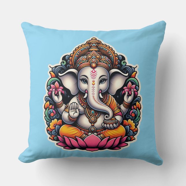 Hindu God Ganesh / Ganesha Pillow Kudde (Framsida)