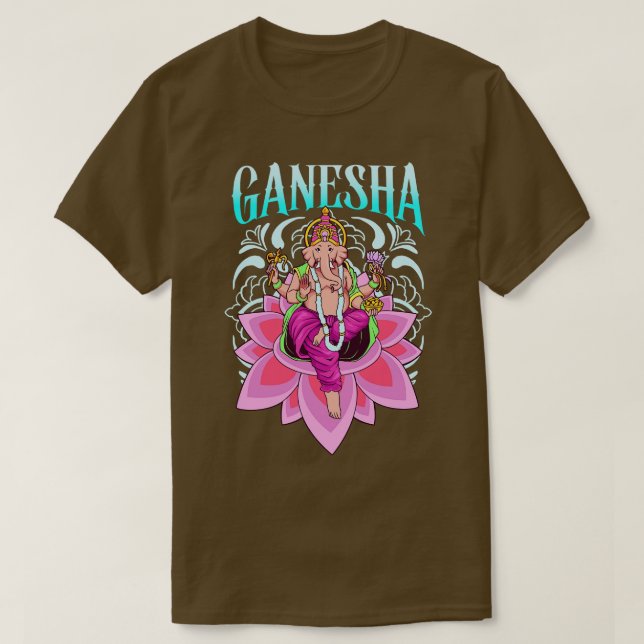 Hindu God Ganesha T Shirt (Design framsida)
