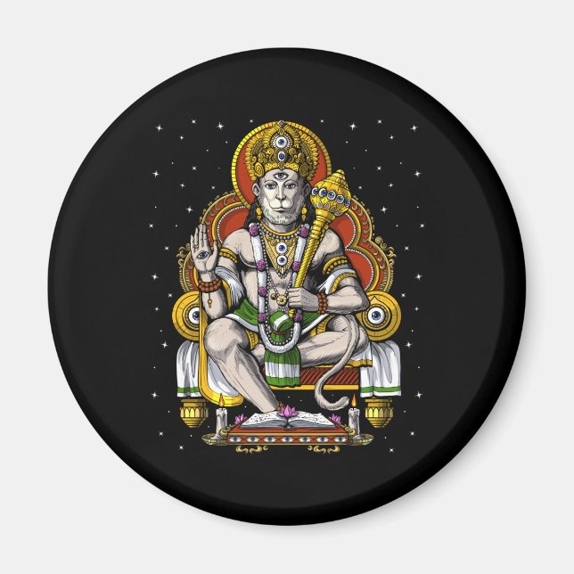 Hindu God Hanuman Magnet (Framsidan)