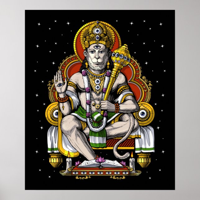 Hindu God Hanuman Poster (Framsidan)
