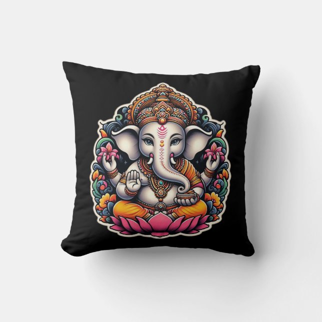Hindu God Lord Ganesh / Ganesha pillow Kudde (Framsida)