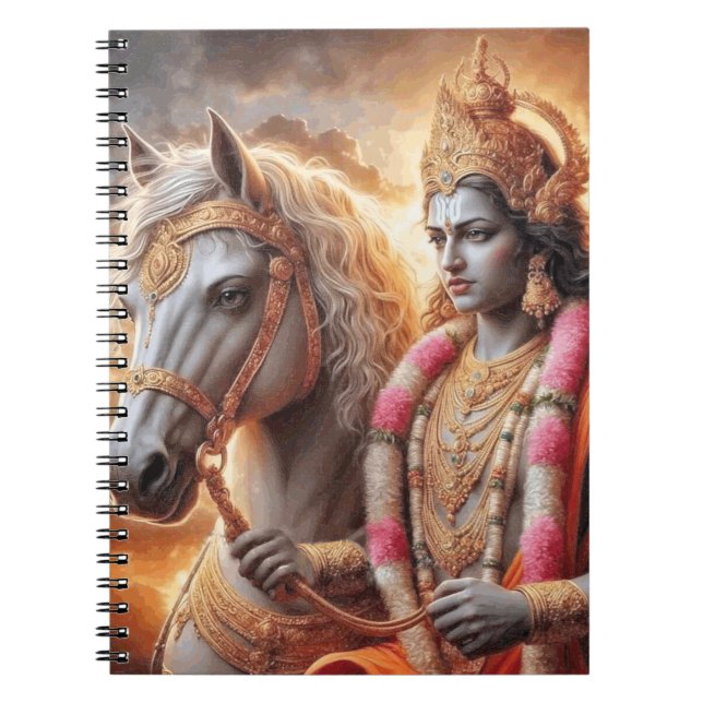 Hindu God med Horse - Binder Anteckningsbok (Framsidan)