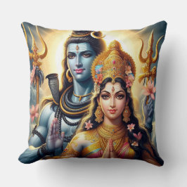 Hindu God och Goddess Shiva och Parvati Pillow Kudde