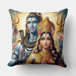 Hindu God och Goddess Shiva och Parvati Pillow Kudde