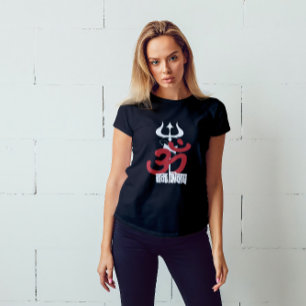 Hindu God Shiva Om Namah Shivay med Trident OM T Shirt