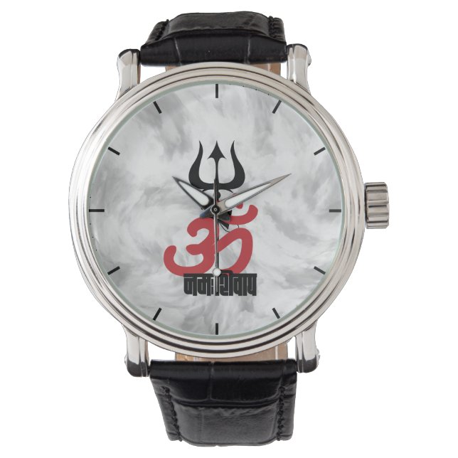 Hindu God Shiva Om Namah Shivay with Trident OM Armbandsur (Framsida)