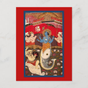 Hindu God Troligen Vishnu Vykort