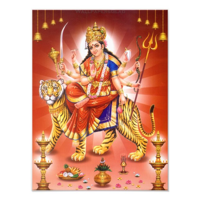 Hindu Goddess Durga Indiska religionen hinduism Fototryck (Framsidan)