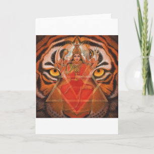 Hindu Goddess Durga, Kali Powerful Tiger Art-kort Kort