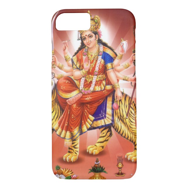 Hindu Goddess Durga Tiger Case-Mate iPhone Skal (Baksida)