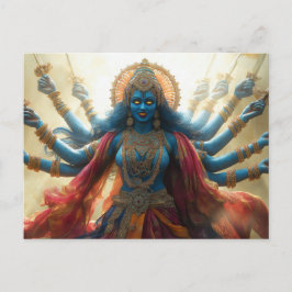 Hindu Goddess Kali Porträtt Painting Shakti Art Vykort