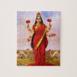 Hindu Goddess Lakshmi av Raja Ravi Varma Pussel