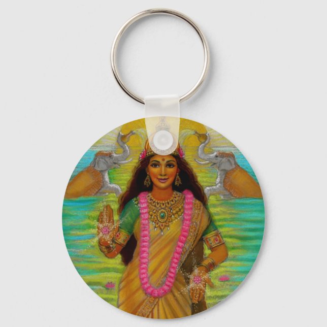 Hindu Goddess Lakshmi Keychain Nyckelring (Framsida)